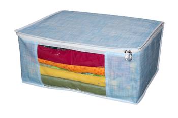 Blue Saree  & Cloth Cover/ Storage Bag For wardrobe organizer Non Woven Fabric 2