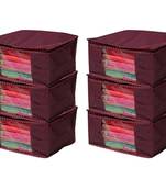 Maroon Saree  & Cloth Cover/ Storage Bag For wardrobe organizer Non Woven Fabric
