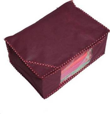 Maroon Saree  & Cloth Cover/ Storage Bag For wardrobe organizer Non Woven Fabric 2