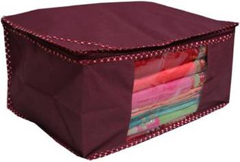 Maroon Saree  & Cloth Cover/ Storage Bag For wardrobe organizer Non Woven Fabric 3