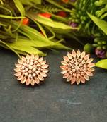 Multicolor American Diamond Mint Pink Earring Tops Rose Gold Polish
