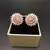 Multicolor American Diamond Mint Pink Earring Tops Rose Gold Polish
