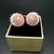White American Diamond Earring Tops Rose Gold Polish