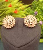 Green/Mint American Diamond Earring Tops Rose Gold Polish