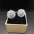 Green American Diamond Mint Earring Tops White Polish