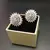 Pink American Diamond Earring Tops White Polish