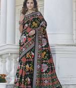 Convivial Black patola weaving Silk designer saree