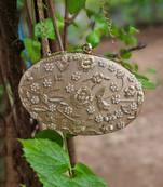 Oval Dabka Hand Embroidered Clutch
