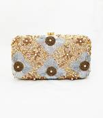 Shimmer Flower Hand Embroidered Clutch