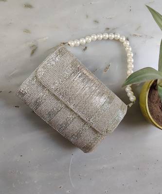 Silver Flapover Clutch 1