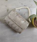 Silver Flapover Clutch
