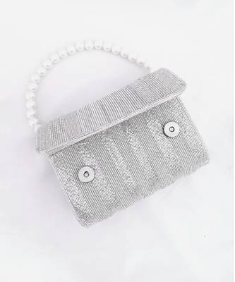 Silver Flapover Clutch 2