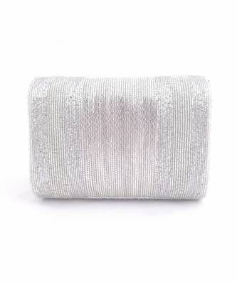 Silver Flapover Clutch 3