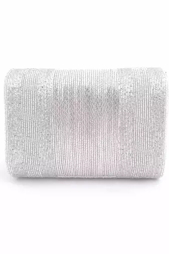 Silver Flapover Clutch