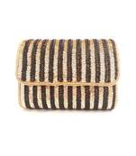 Black And Gold Flap Over Clutch