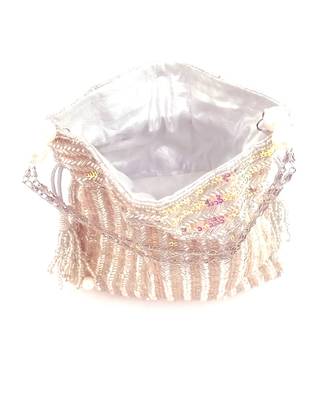 Silver Rainbow Sequins Hand Embroidered Potli 4