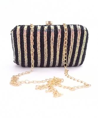 Black Rainbow Sequin Clutch 1