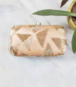 Gold Triangle Hand Embroidered Clutch