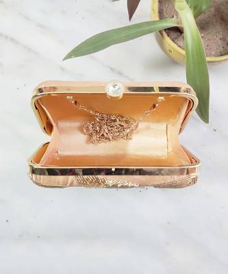 Gold Triangle Hand Embroidered Clutch 2