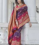 Purple Zari Weaving Soft Banarasi Silk Designer saree