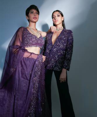 Hand embroidered pant suit 2