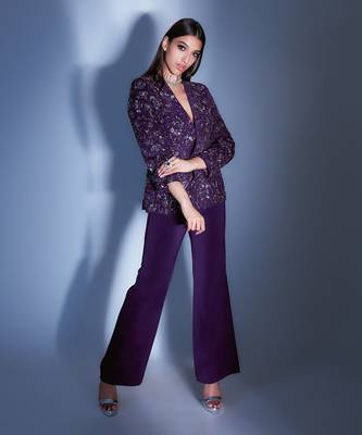 Hand embroidered pant suit 1