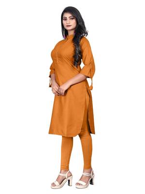 Jheenu Women's Cotton Blend Solid Straight Fit Kurti  3