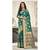 Teal woven art silk saree with blouse