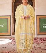 Amaz borer work orange cotton printed salwar suit