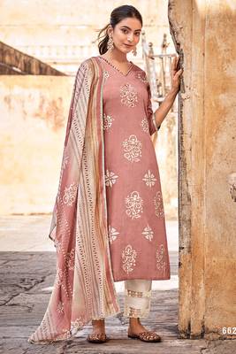 Evershine pink batik printed salwar suit dupatta 1