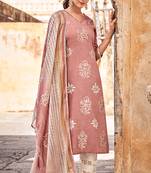 Evershine pink batik printed salwar suit dupatta