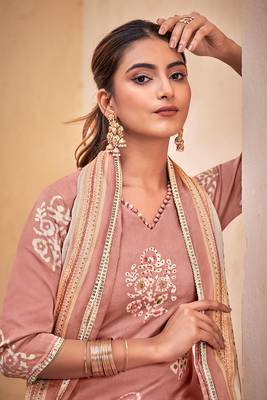 Evershine pink batik printed salwar suit dupatta 2