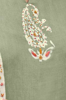 Majestic green batik printed salwar suit dupatta 4