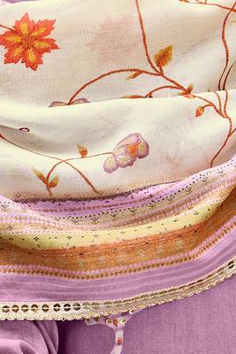 Graceful purple batik printed salwar suit dupatta 3