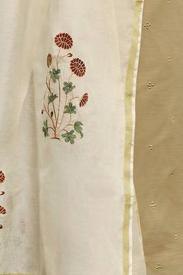 Superb bemberg cotton brown printed salwar suit with mask 3