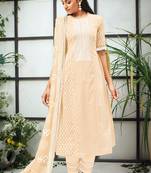 Popular pure cotton orange printed salwar suit dupatta