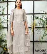 Best pure cotton grey printed salwar suit dupatta