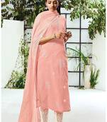Girly Pure cotton pink printed beads mirror hand work salwar suit