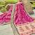 Rani pink woven pure silk saree 