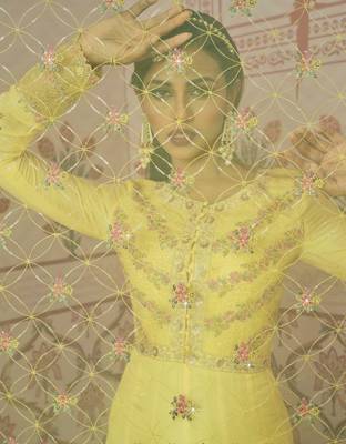 Yellow embroidered silk salwar 4