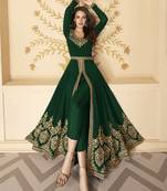 Green embroidered georgette salwar