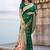Green woven banarasi silk saree with blouse