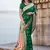 Green woven banarasi silk saree with blouse