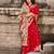 Red woven banarasi silk saree with blouse