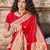 Red woven banarasi silk saree with blouse