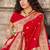 Red woven banarasi silk saree with blouse