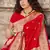 Red woven banarasi silk saree with blouse