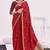 Red woven banarasi silk saree with blouse