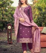 Purple woven banarasi salwar