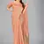 Peach woven silk saree with blouse